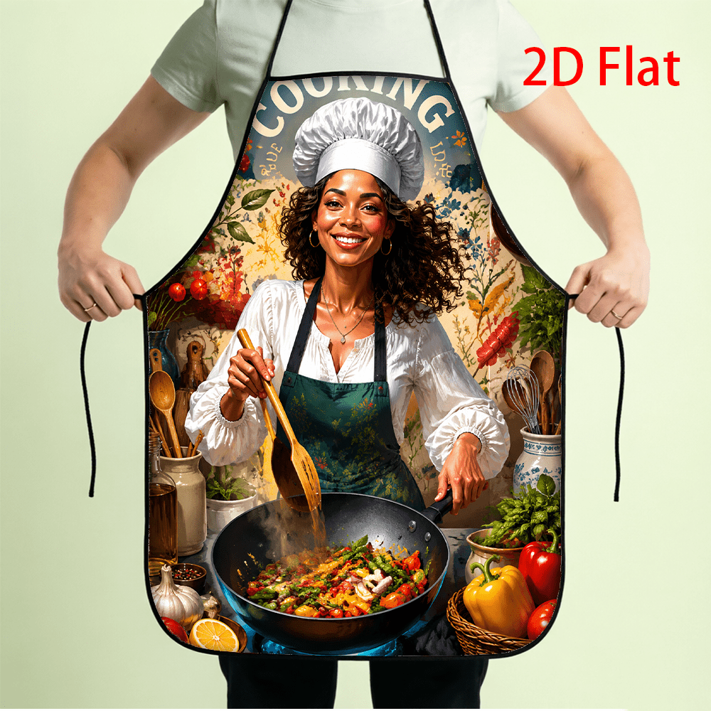 Kitchen Baking Background - 1개, 2D 평면 프린트된 여성용 요리사