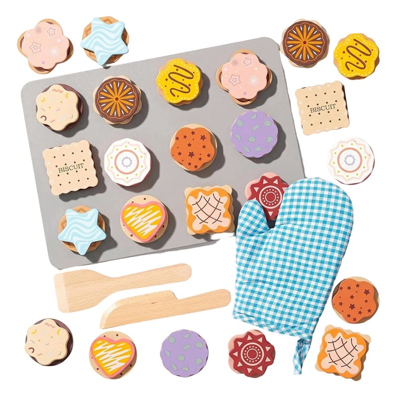 Kitchen Kids Baking Set - WOWFU-어린이를 위한 나무 쿠키 놀이 음식