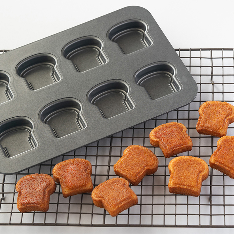 8 캐비티 토스트 빵 패턴 탄소강 케이크 금형 마들렌  - Baking Kitchen Set 리뷰 및 가격