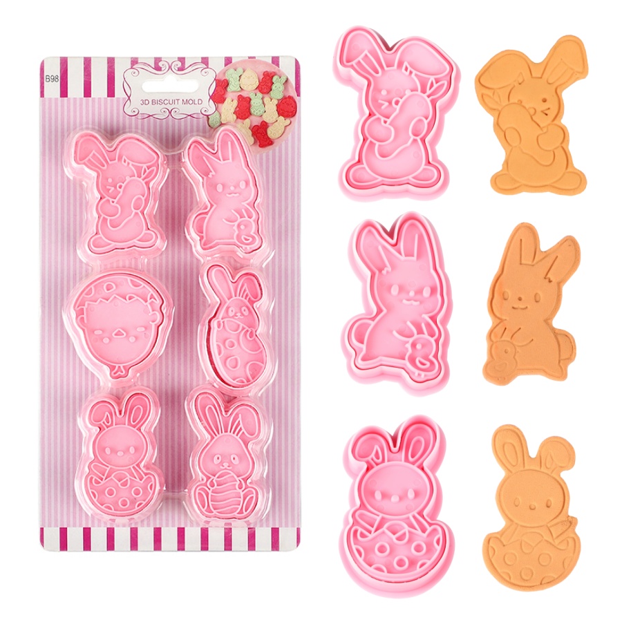 6 개/대 부활절 토끼 쿠키 커터 주방 퐁당 금형 만화 - Baking Kitchen Set 리뷰 및 가격